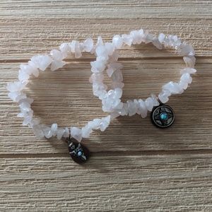 Beautiful rose quartz charm bracelets
